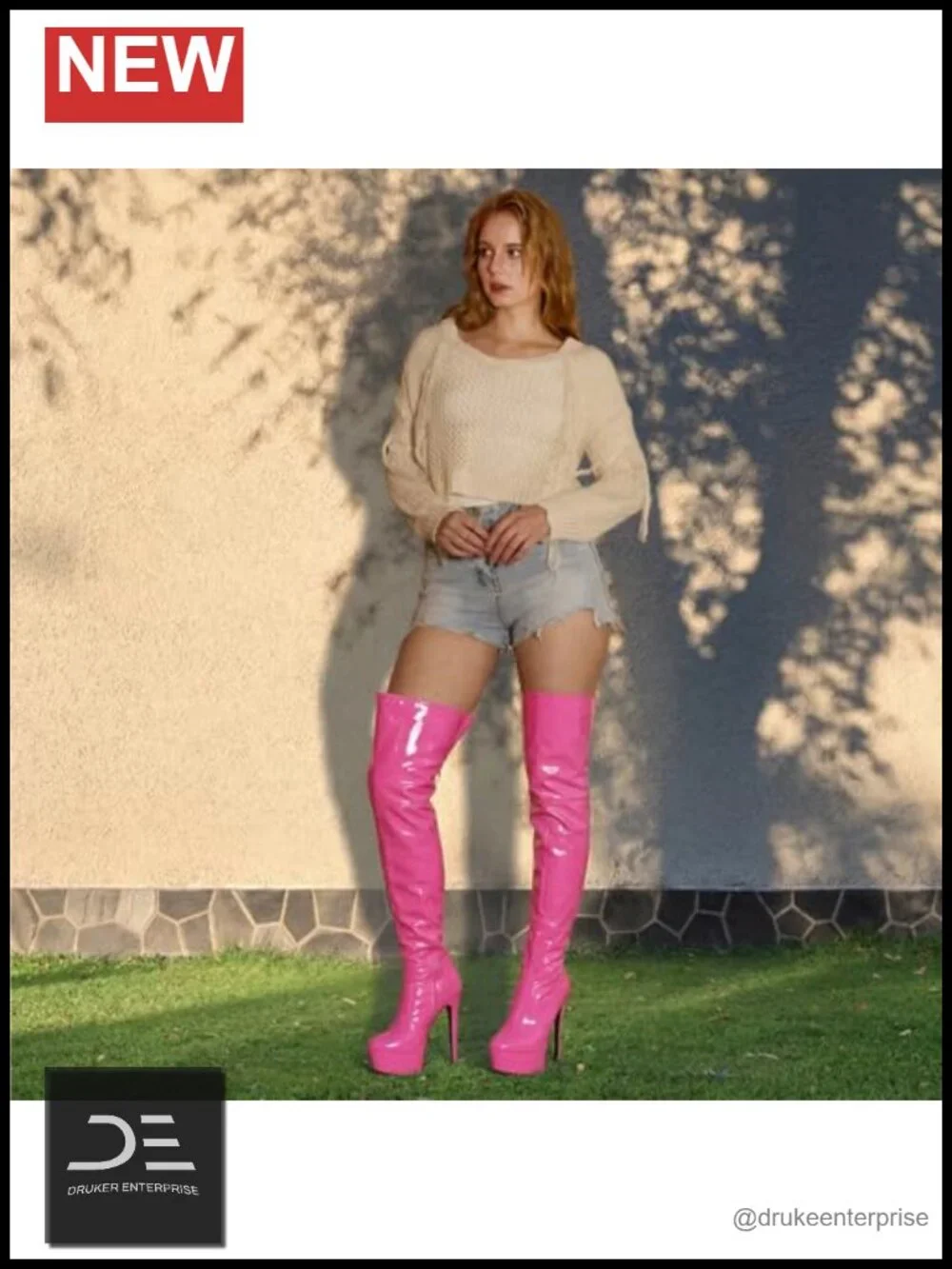 Stiletto Heel Over the Knee Boots Zip Round Toe Faux Leather Party Boots